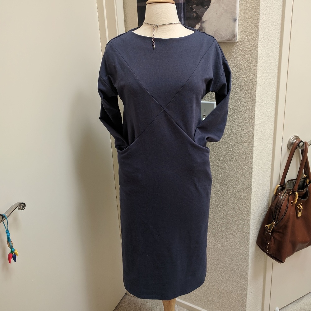 Elegant long sleeve contemporary cotton dress
